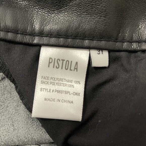 Pistola Aline High Rise Skinny Faux Leather Pants Size 31 Black Onyx - Picture 11 of 14